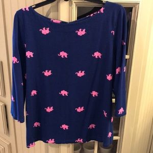 Lilly Pulitzer large top. 3/4 sleeves.